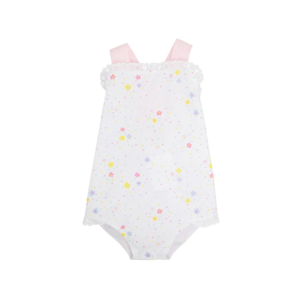 The Beaufort Bonnet Company Floral Sisi Sunsuit White and Pink